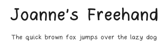 Joanne's Freehand by Joanne Blanco — Script Handwritten Font