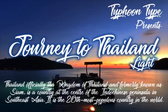 Journey to Thailand Light Font by Typhoon Type™ — Script Handwritten Font