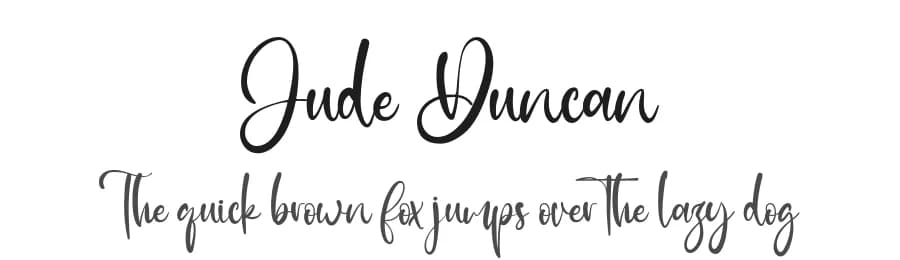 Jude Duncan by Kong Font — Script Handwritten Font