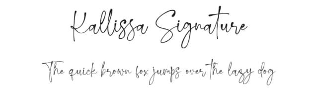 Kallissa Signature by Faqih Fawaji — Script Handwritten Font