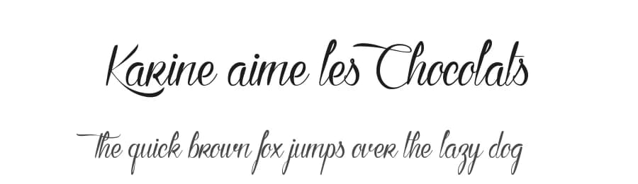 Karine aime les Chocolats by Maelle.K | Thomas Boucherie — Script Handwritten Font