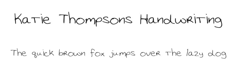 Katie Thompsons Handwriting by Alina Morgan β Script Handwritten Font