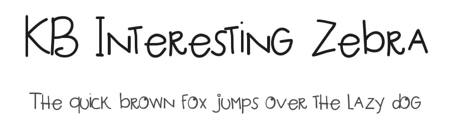 KB Interesting Zebra by Khrys Kreations — Script Handwritten Font
