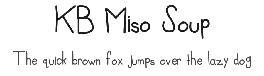 KB Miso Soup by Khrys Kreations — Script Handwritten Font