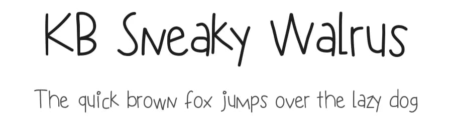 KB Sneaky Walrus by Khrys Kreations — Script Handwritten Font