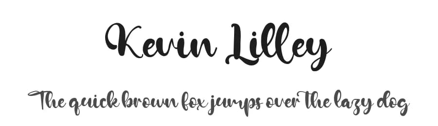 Kevin Lilley by Kong Font — Script Handwritten Font