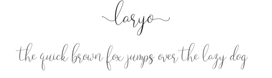 Laryo by Nirmana Visual β Script Handwritten Font