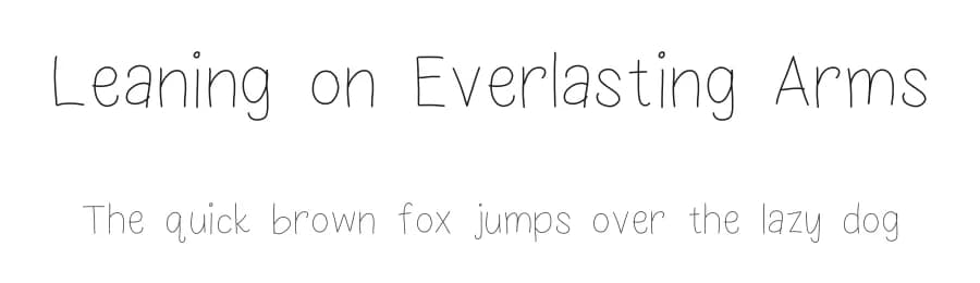 Leaning on Everlasting Arms by Sabrina Schleiger — Script Handwritten Font