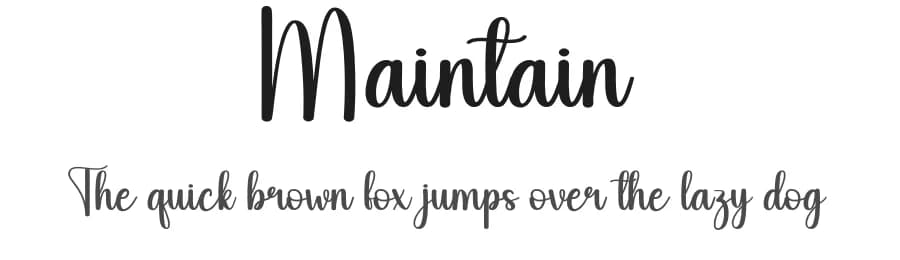 Maintain by Andi Moz — Script Handwritten Font