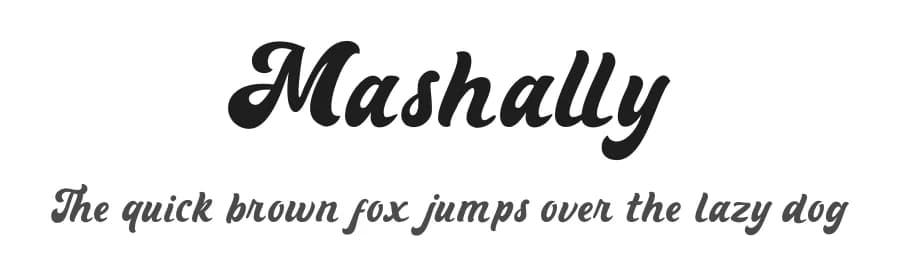 Mashally by Kong Font — Script Handwritten Font