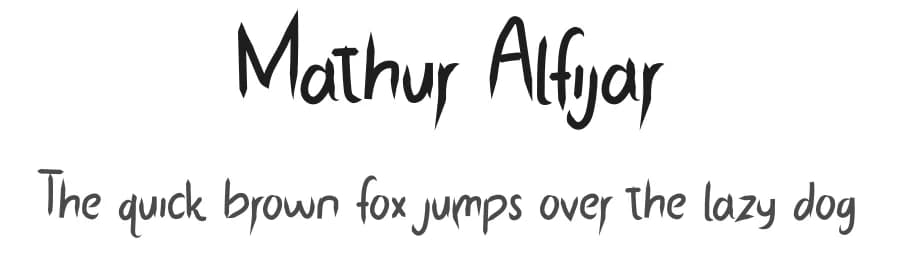 Mathur Alfijar by Muharima Rasyid — Script Handwritten Font