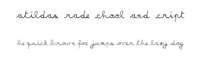 Matildas Grade School Hand Script by fontsandfashion — Script Handwritten Font