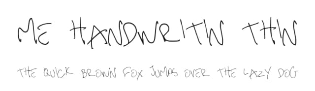 Me Handwritin Thin by Niels Bonnevie — Script Handwritten Font
