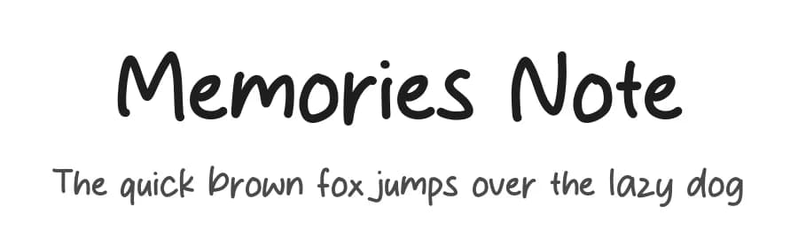 Memories Note by MJType — Script Handwritten Font