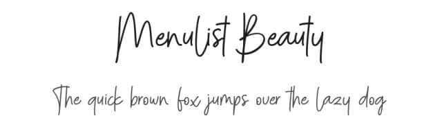 Menulist Beauty by Emtheen Studio — Script Handwritten Font