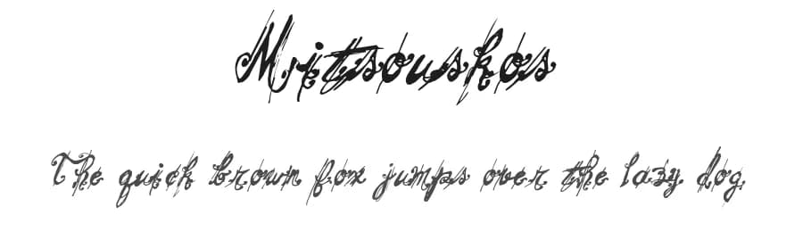 Mitsouskos by Cloutierfontes β Script Handwritten Font