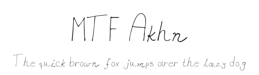MTF Akhn by Miss Tiina Fonts - MTF — Script Handwritten Font