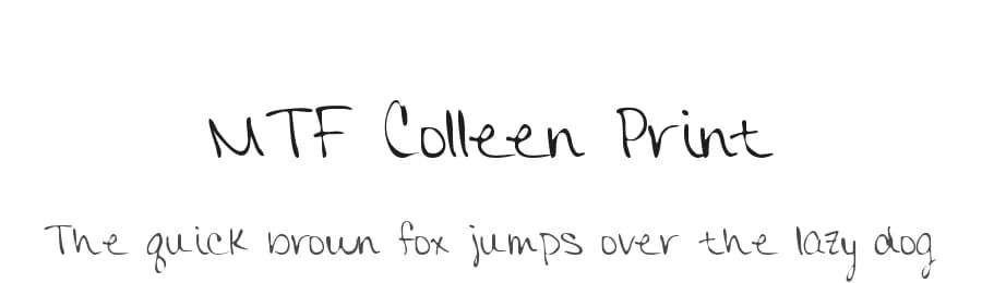 MTF Colleen Print by Miss Tiina Fonts - MTF — Script Handwritten Font