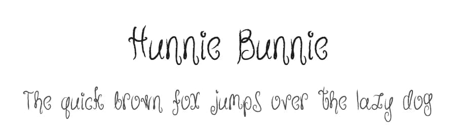 Hunnie Bunnie by Miss Tiina Fonts - MTF — Script Handwritten Font