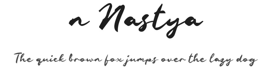 n Nastya by wepfont.com — Script Handwritten Font