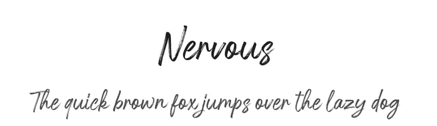 Nervous by Bagas Ardiatma β Script Handwritten Font