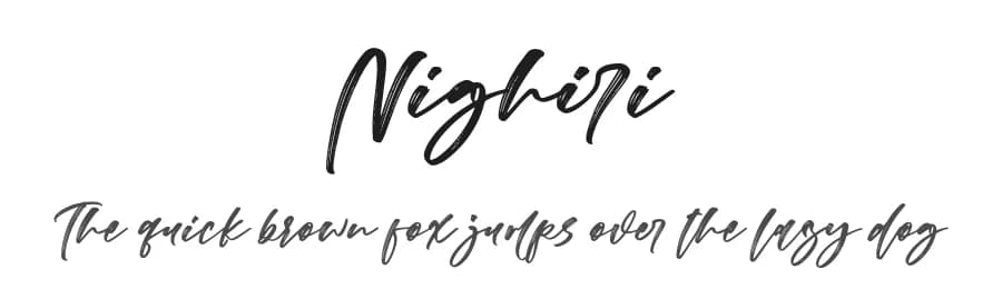 Nighiri by Motokiwo — Script Handwritten Font