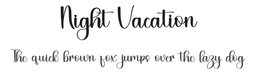 Night Vacation by FreshtypeINK — Script Handwritten Font