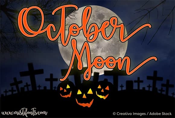 October Moon Font by Misti β Script Handwritten Font