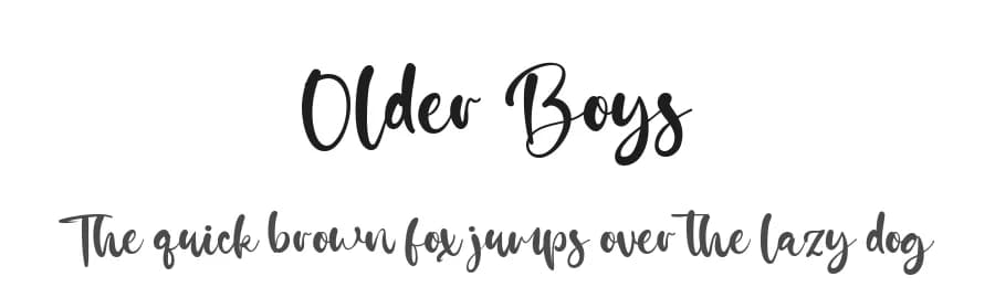 Older Boys by Kong Font — Script Handwritten Font