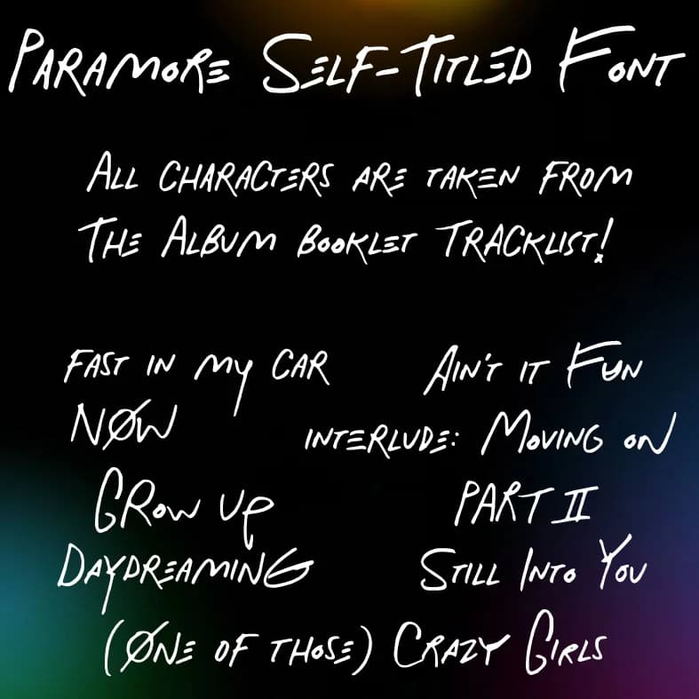 Paramore Self by Xpeehdroox — Script Handwritten Font