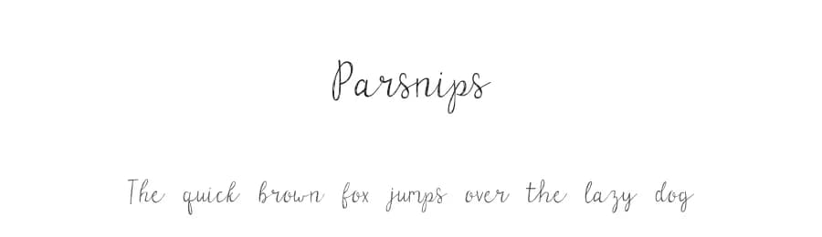 Parsnips by Kellie McDonald — Script Handwritten Font