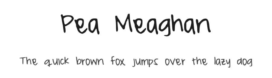 Pea Meaghan by Meaghan Wong — Script Handwritten Font