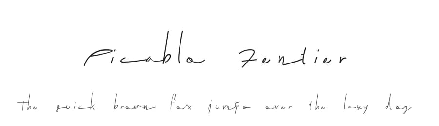 Picablo Fentier by Sigit Nur Wicaksono — Script Handwritten Font