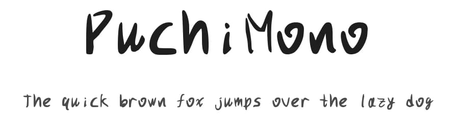 PuchiMono by Andy Hinomya — Script Handwritten Font