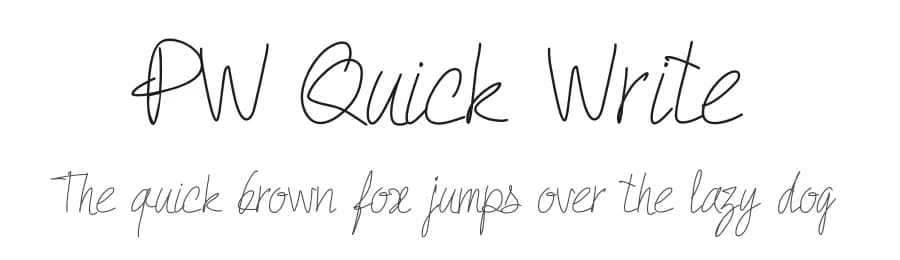 PW Quick Write by Peax Webdesign — Script Handwritten Font