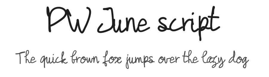 PW June script by Peax Webdesign — Script Handwritten Font
