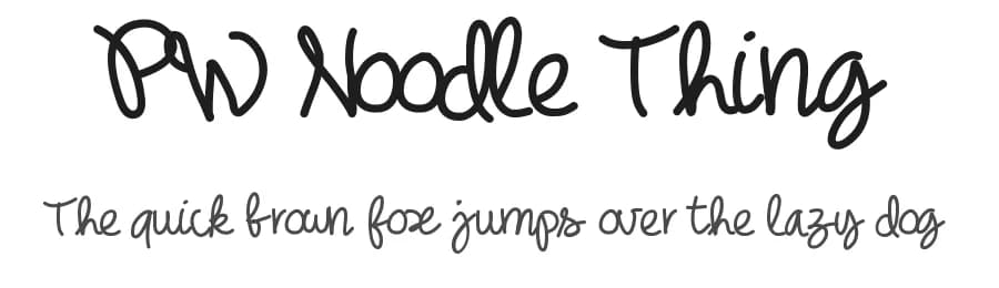 PW Noodle Thing by Peax Webdesign — Script Handwritten Font