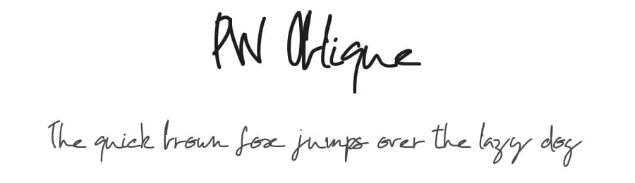 PW Oblique by Peax Webdesign — Script Handwritten Font