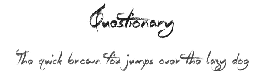 Questionary by JSH creates β Script Handwritten Font