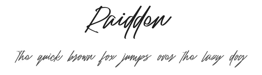 Raidden by Motokiwo — Script Handwritten Font