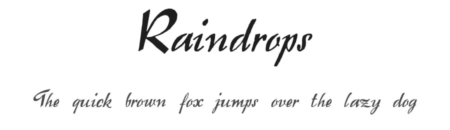 Raindrops by Intellecta Design β Script Handwritten Font