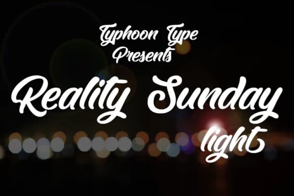 Reality Sunday Light Font by Typhoon Type™ — Script Handwritten Font