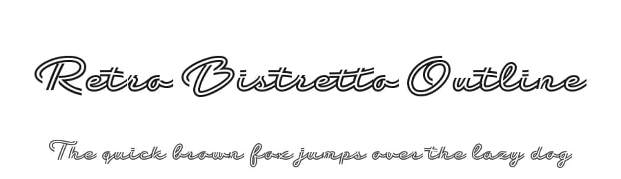 Retro Bistretto Outline by Roland Huse Design — Script Handwritten Font