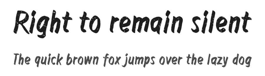 Right to remain silent by Juha Korhonen — Script Handwritten Font