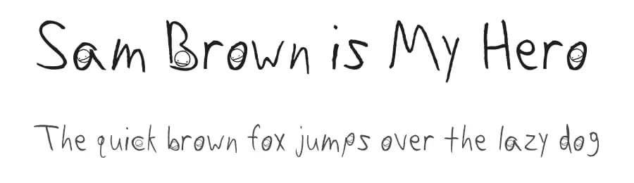 Sam Brown is My Hero by Jere Chandler β Script Handwritten Font