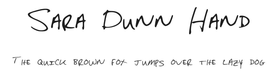 Sara Dunn Hand by Sara Dunn β Script Handwritten Font