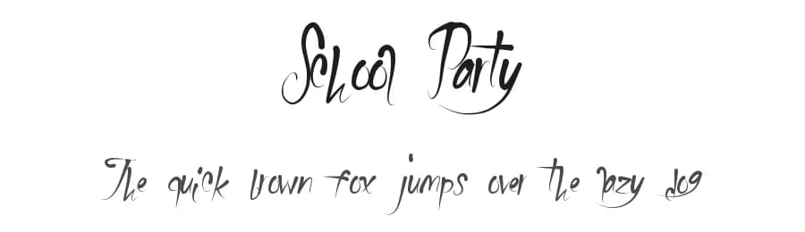 School Party by Xerographer Fonts — Script Handwritten Font