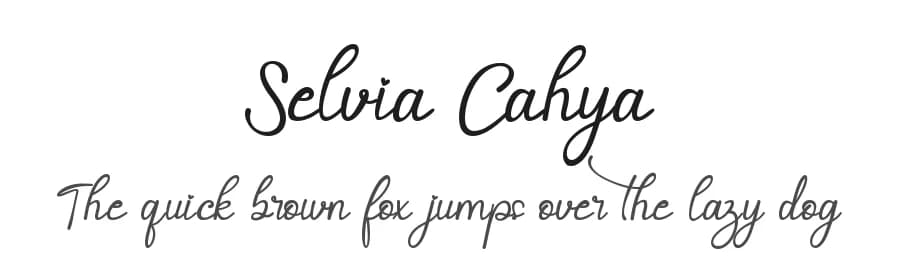 Selvia Cahya by Yoga Letter — Script Handwritten Font