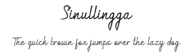 Sinullingga by Rhidtype — Script Handwritten Font