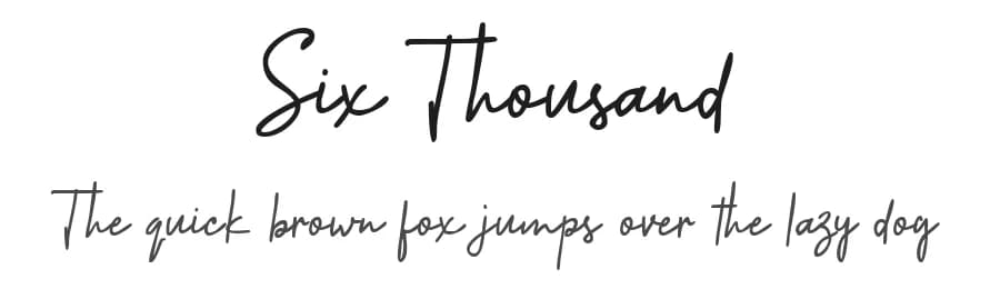 Six Thousand by Linafis Studio — Script Handwritten Font